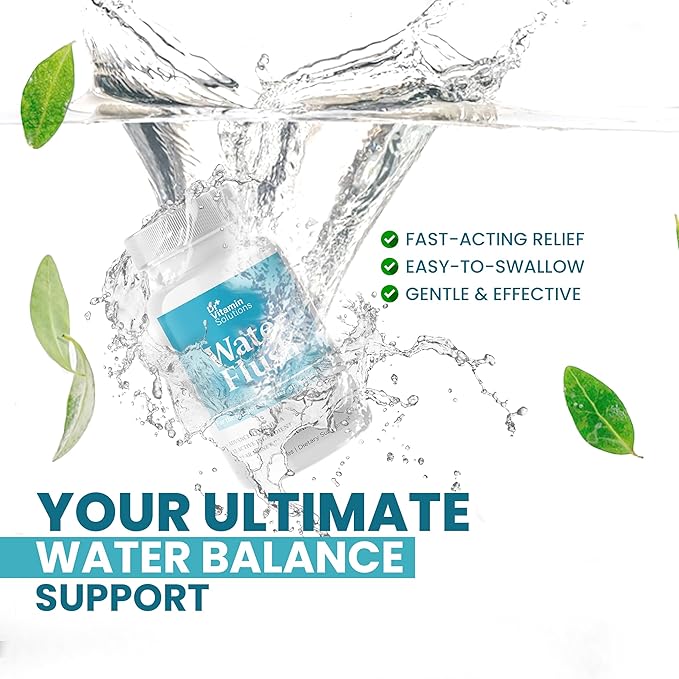 DR VITAMIN SOLUTIONS Diuretic Water Pills for Weight Control, 12 Active Ingredients (Green Tea, Cranberry & More), Instant Relief from Bloat & Swelling, Water Retention Pills for Women & Men - 60 Caps