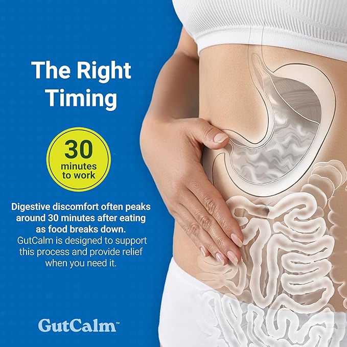 GutCalm Gut Health Supplements - Bloating, Gas, Digestive Pain and IBS Supplement with Peppermint Oil - 12/ct