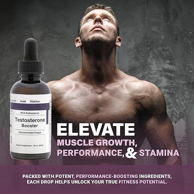 Testosterone Booster - Supplement Men and Women with Tribulus Terrestris and Tongkat Ali for Enhancing, Muscle Recovery & Energy - 2oz Liquid Bottle