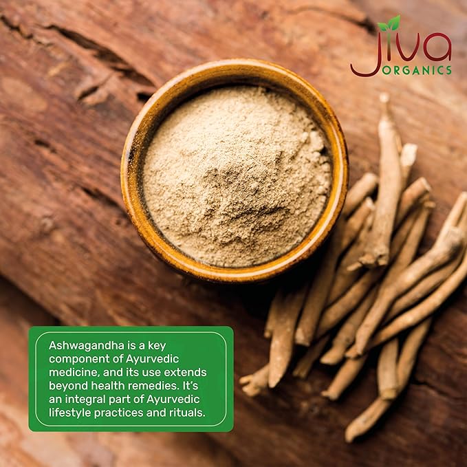 Jiva Organics Ashwagandha Root Powder 1.25 Pound (20oz) - Raw, Pure, Non-GMO, Lab Tested