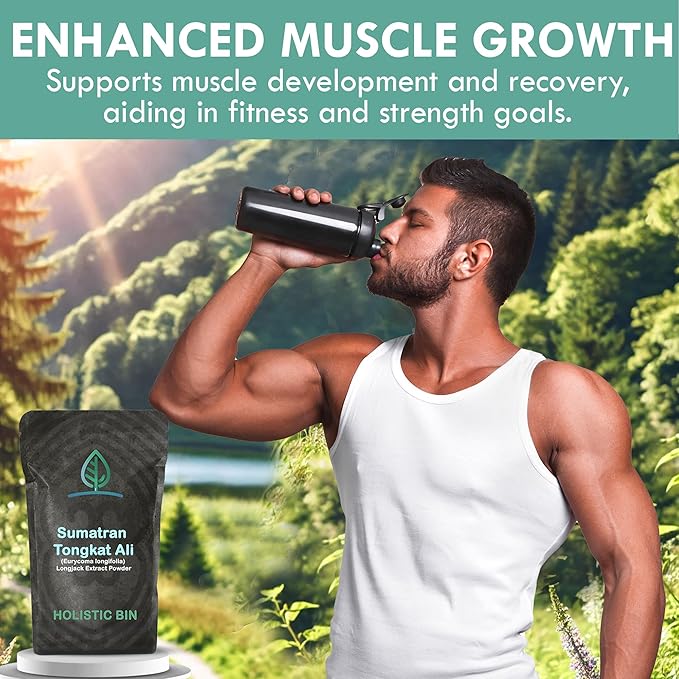 Holistic Bin Tongkat Ali Extract Powder – Premium Longjack Harvested from Sumatran Forests – Herbal – Father's Day Gift – No Fillers or Preservatives – 50 Grams