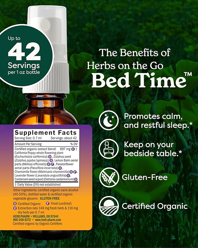 Herb Pharm Herbs on The Go Portable Spray, Bed Time 1 Fl Oz