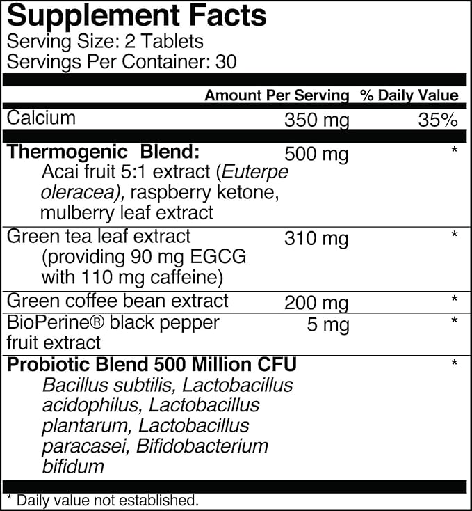 AcaiTrim- Weight Loss Supplement- Green Tea Extract, Green Coffee Bean Extract, Raspberry Ketones, Acai, & Probiotics – Supports Metabolism & Energy for Men & Women- 60 Acai Berry Capsules