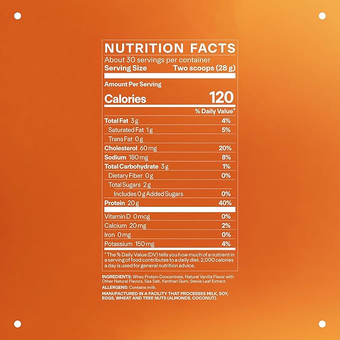 LTH Whey Protein - Grass-Fed Whey Protein Powder - with Amino Acids - Aids Lean Muscle & Recovery - Supports Immune & Liver Health - Vanilla, 20 Grams of Protein per Serving