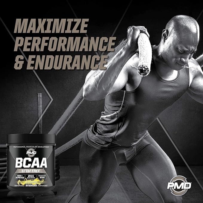 PMD Sports CG5 - Premium Creatine and L-Glutamine Powder (60 Servings) & PMD Sports BCAA Stim Free Amino Acids for Enhanced Recovery - Lemonade (30 Servings)
