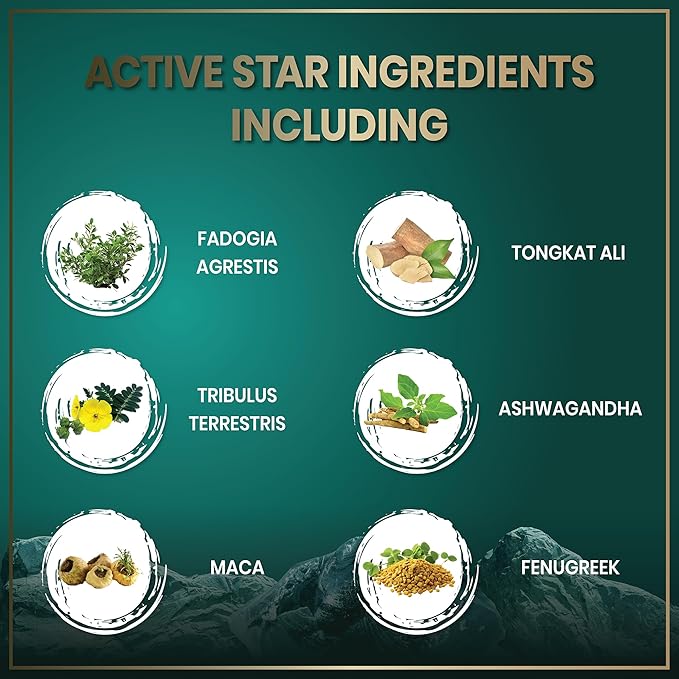 Fadogia Agrestis and Tongkat Ali Supplement - 600mg Fadogia Agrestis for Men, 500mg Longjack Tongkat Ali, Ashwagandha Maca Fenugreek Complex - Muscle Strength, Energy, Mood Support - 120 Capsules