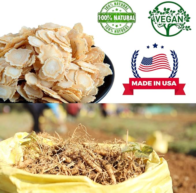 American Ginseng Slices from Wisconsin (Sliced Ginseng Root Wisconsin Grown!Most People Use It to Make Ginseng Tea! Good for Health! (American Ginseng Slices (Small Round), 4 Packs of 1 Pound)
