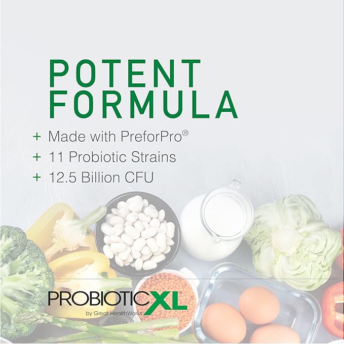 OmegaXL ProbioticXL - Probiotic & Prebiotic, Shelf Stable - Blend 11 Strains - Promote Healthy Gut Flora Growth, 12.5 Billion CFU - Non-GMO, Gluten-Free - 30 Veggie Caps