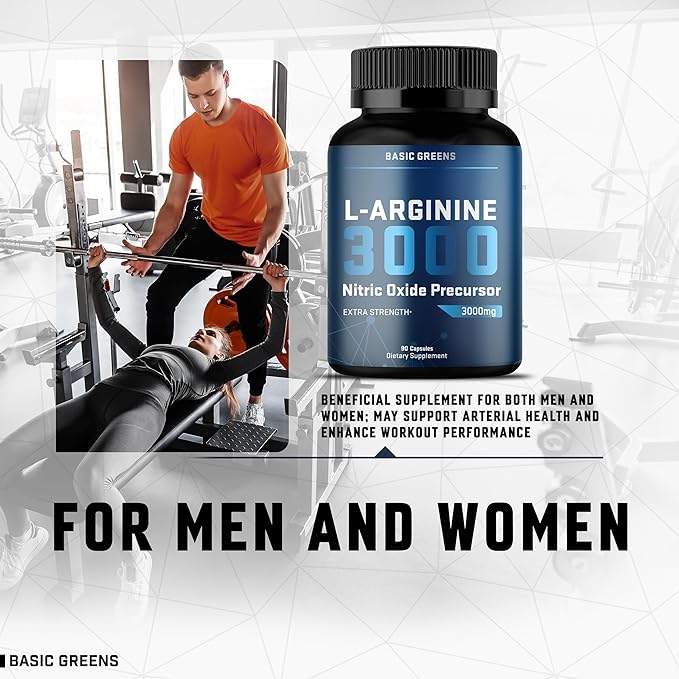 L Arginine 3,150mg (90 Capsules) - L-Arginine Supplement for Men and Women with Nitric Oxide Precursor, LArginine Supplement