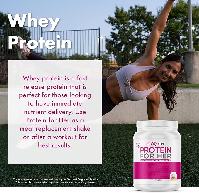 Protein for Her, Vanilla Cupcake Whey Protein Powder with CLA and Biotin for a Healthy Glow (1.85 lbs)
