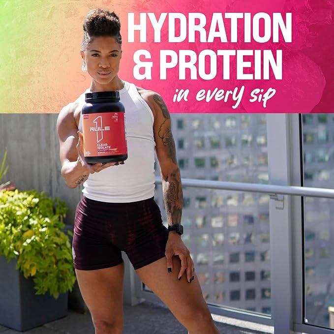 Rule One Proteins Clear Isolate - 20g All-whey Isolate Protein, Over 9g EAAs, 300mg of Electrolyte Minerals, 90 Calories, Light, Crisp, and Refreshing Taste (27 Servings, Cherry Limeade)