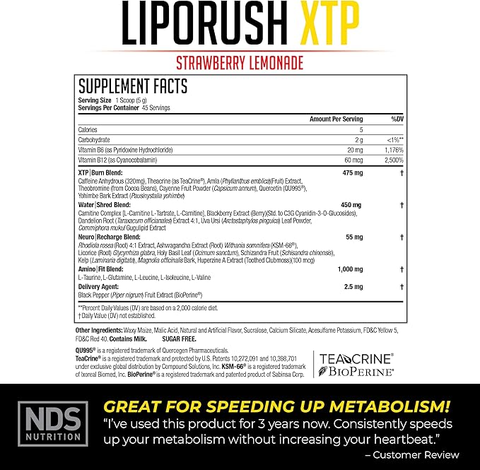 NDS Nutrition XTP Thermogenic Fat Burner with L-Carnitine - Energy, Focus, and Appetite Control - Extreme Thermogenic Fat Burning Powder Weight Loss - Caramel Apple (45 Servings)