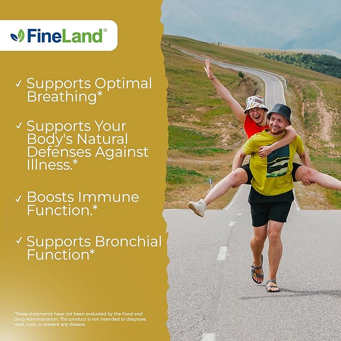 FineLand Mullein Leaf 20x Extract 24,000mg Eq. Per Serving, Max Strength Immune Support, Respiratory, Lung & Bronchial Support, Sinus, 120 Capsules, 2 Month Supply