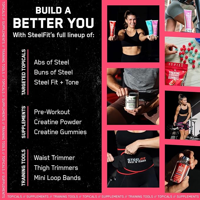 SteelFit Creapure Creatine Monohydrate Gummies for Men & Women, Juicy Watermelon - Gym Workout Nutritional Supplements for Muscle Gain, Brain Health & Strength Building Dietary Supplement, 120 Gummies