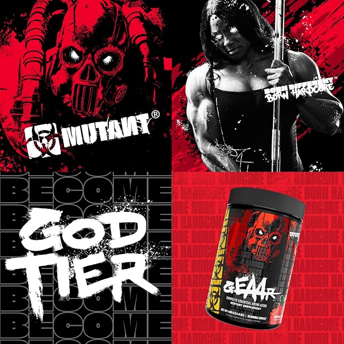 Mutant GEAAR - 9.4g of EAA Powder + Arginine, 7g BCAAs, 4g Leucine, Electrolytes, Coconut Water, 30 Servings - Fruit Punch