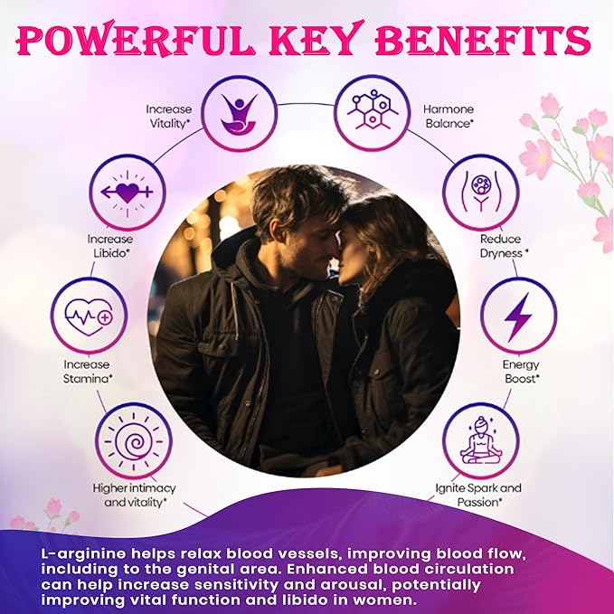 Fast Acting Highly Effective Libido Booster for Women-Female Libido Booster for Hormonal Balance, Mood & Drive - with Maca Root, Ginseng, Tribulus, Gingko & Ashwagandha - 60 Capsules
