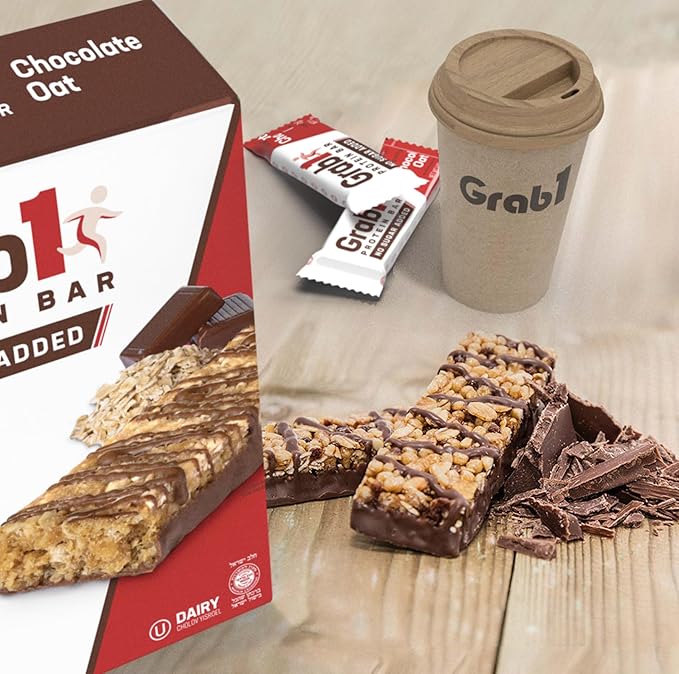 Grab1 Sugar Free Protein Bars, Chocolate Oat (3 Pack- 12 Bars) | Delicious and Nutritious | Low Calorie | Only 1g Sugar