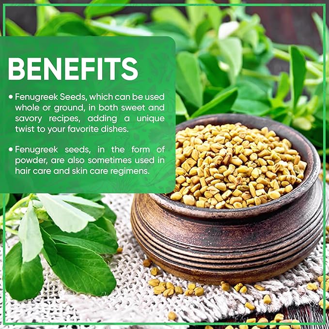 Jiva Organic Fenugreek Seeds 7 Ounce – Non-GMO, Gluten Free, All Natural Fenugreek Spice – Organic Fenugreek Seeds for Hair Growth, Cooking & Sprouting - Methi Seeds for Methi Dana Water - Raw & Natural, Product of India