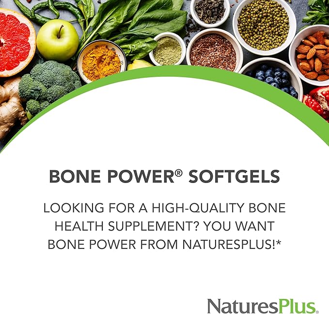 Natures Plus Bone Power with Boron - 1000 mg Calcium, 90 Softgels - Bone & Joint Support Supplement, Liquid Calcium for Maximum Absorption - Milk Free, Gluten-Free - 23 Servings