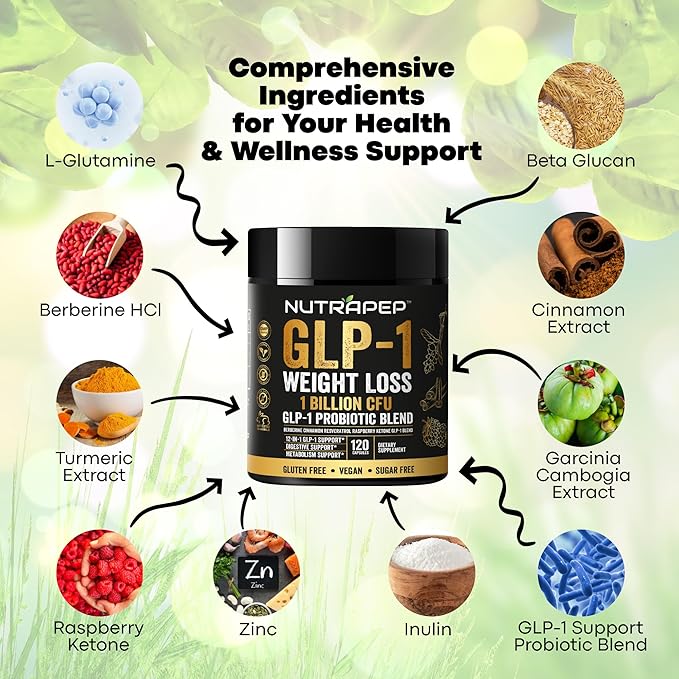 GLP-1 Probiotic Weight Loss Supplement - Glp1 Booster with Berberine for Fat Burn