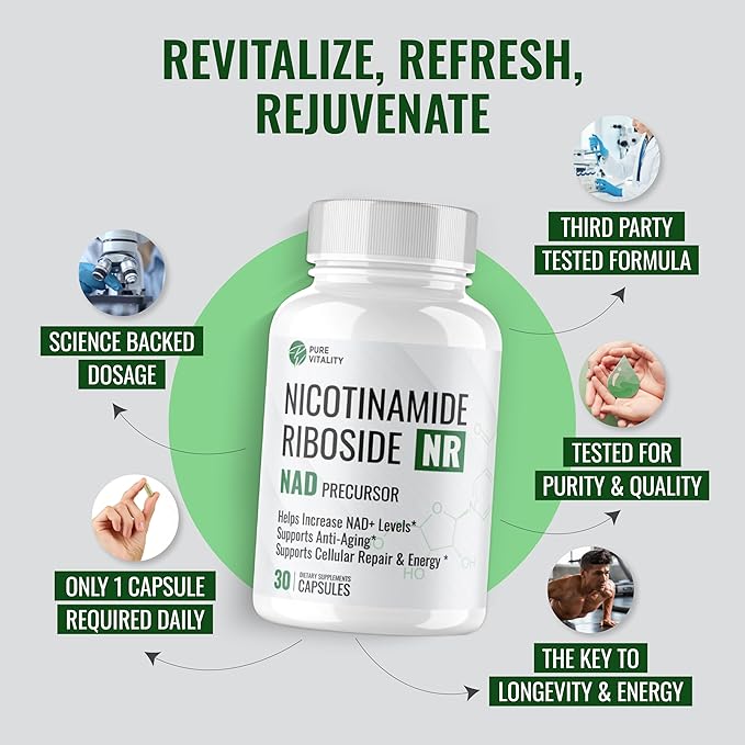 NAD Supplement | New Nicotinamide Riboside NAD+ & NR (Flush Free) | NMN Alternative | Boost Natural NAD for Anti-Aging Effects, Longevity & Cognitive Function – 30 Day Supply