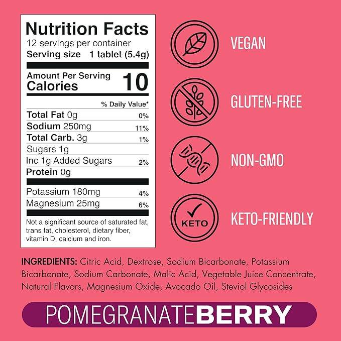 Plink! Fizzy Electrolyte Drink Tablets for Daily Hydration - 12ct Electrolyte Tablets + Sodium, Potassium, Magnesium, Low-Calorie, Low-Sugar Keto Electrolytes Powder Hydration Packets Water Flavoring