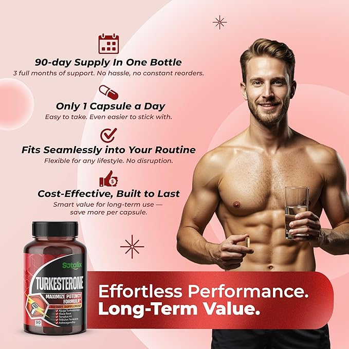 Ultra Turkesterone Ajuga Turkestanica Standardized 20% Turkesterone High Potency with Maca Root Tribulus Terrestris - Muscle Growth Energy Memory Support