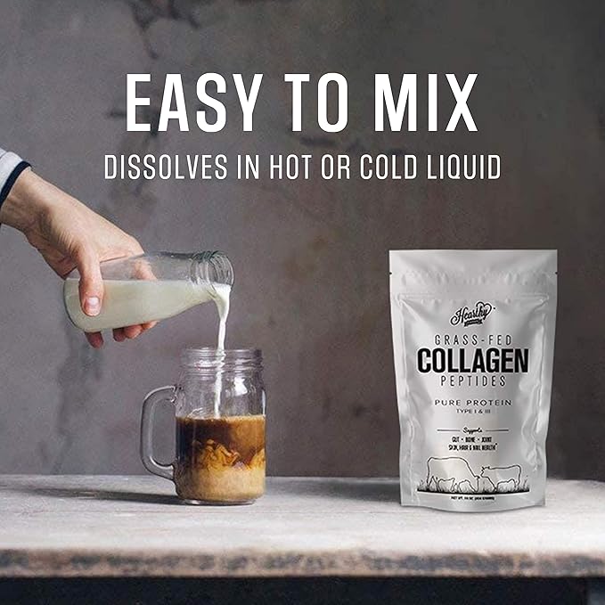 Collagen Powder - 18g Protein - Pure Halal Collagen Peptides Grass Fed Organic Hydrolyzed Powder | Type I and III Unflavoured Keto Friendly Gluten Free No Sugar Non GMO 16 Oz