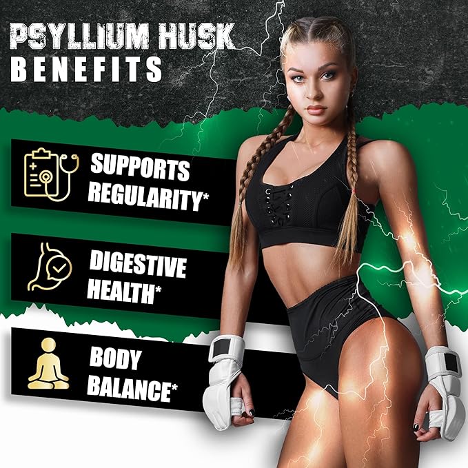 BMVINVOL Psyllium Husk Fiber Supplement t with Fenugreek, Apple Cider Vinegar, Turmeric, Ginger, Black Pepper- Digestion Health Support - 60 Capsules