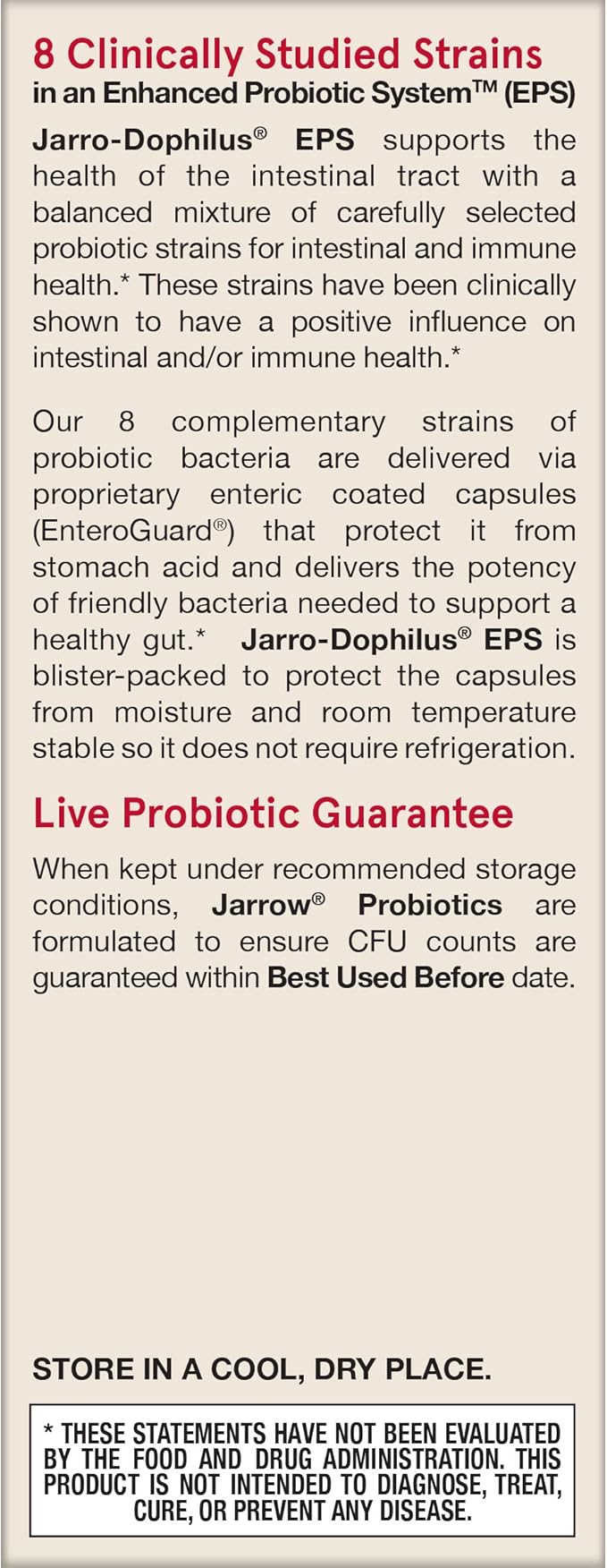 Jarrow Formulas Probiotics for Women and Men Digestive Health - Probiotic Nutritional Supplements, Gut Health, 25 Billion CFU, Jarro-Dophilus, 60 Capsules, 60 Day Supply