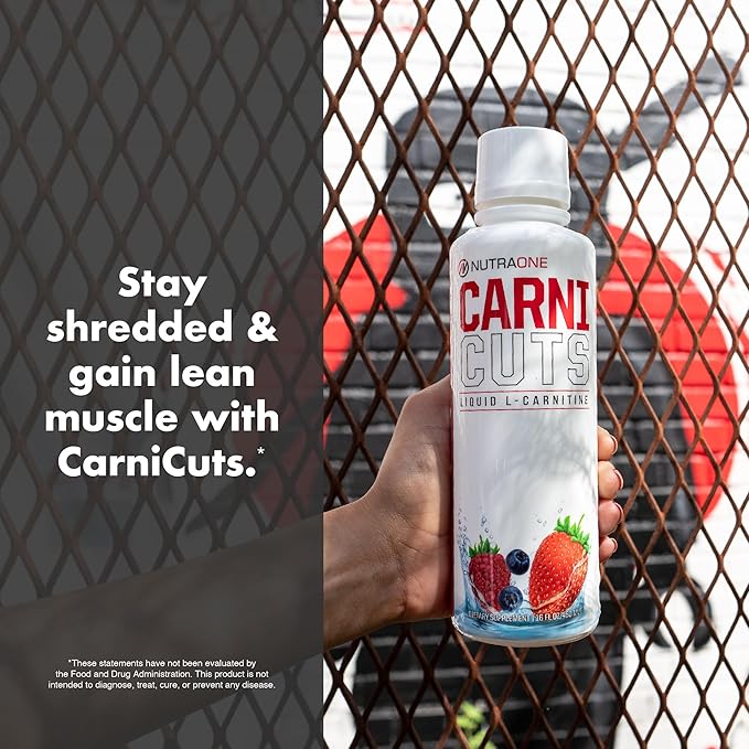 NutraOne Carnicuts L-Carnitine Liquid Supplement Stimulant Free* (Berry Blast - 32 Servings)