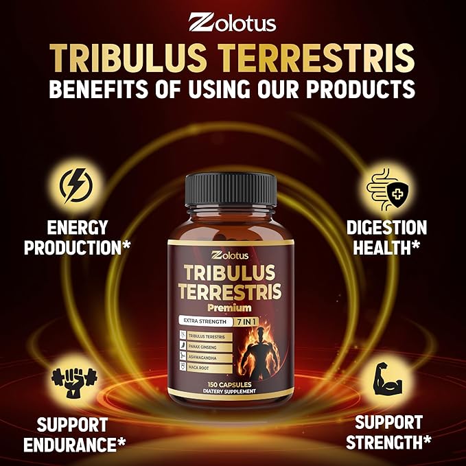Tribulus Terrestris Supplement for Men & Women, 5-Month Supply with Ashwagandha, Panax Ginseng, Saw Palmetto, Maca, Shilajit, 150 Count