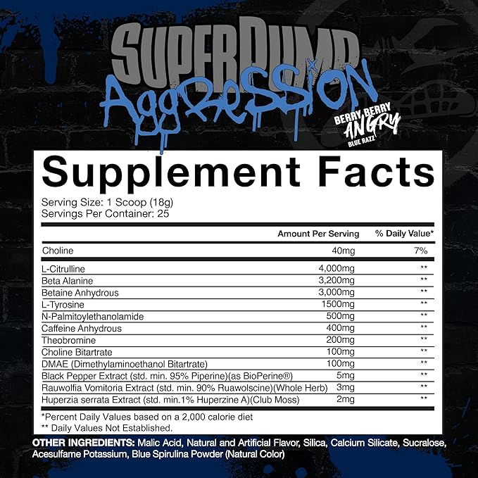 Gaspari Nutrition SuperPump Aggression Pre-Workout: Energy, Focus, Endurance, Recovery, Creatine and Caffeine (25 Servings, Berry Berry Angry)