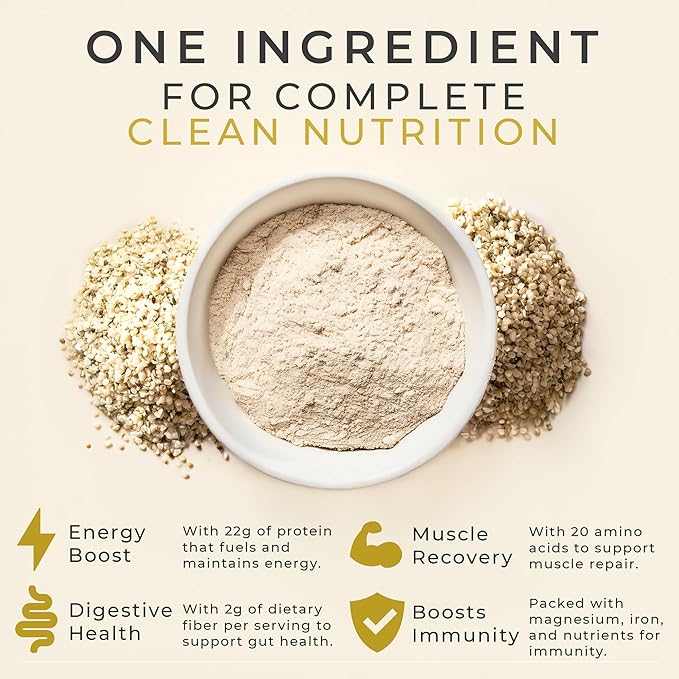 USDA Organic Hemp Protein Powder for Women & Men - Unflavored Pure Natural Hemp Protein Powder Organic - Plant Based Hemp Powder, Vegan, Gluten Free, Keto - Hemp Seed Powder Cold-Pressed (2lbs)