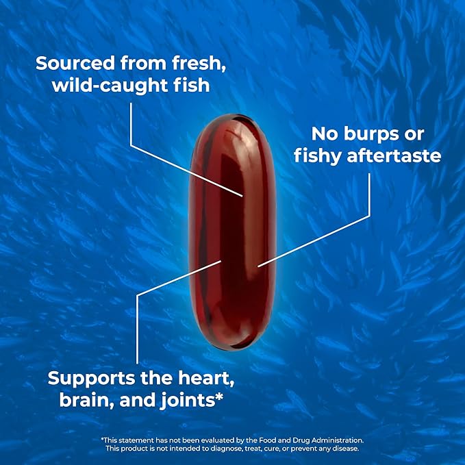 Wild Caught Omega-3 Supplements with High EPA & DHA (10 Bottles, 120 Softgels) - Burpless Formula Supports Heart & Joint Health, Promotes Brain Function