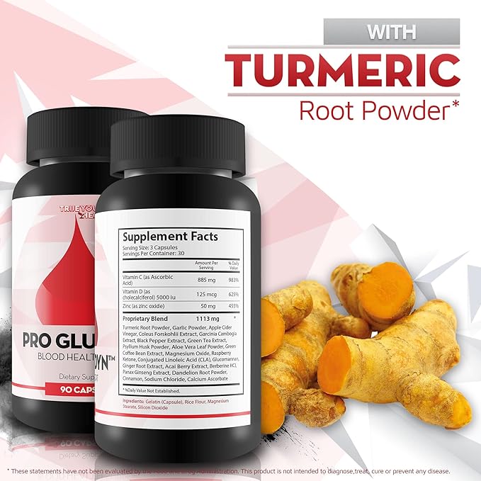 Pro Glucydyn - Blood S Health Support Supplement - Garlic, Turmeric, Berberine, Green Tea + Vitamins, Minerals & Herbs - Promote Balanced Blood Health & Circulation - Help Improve Blood Flow Naturally