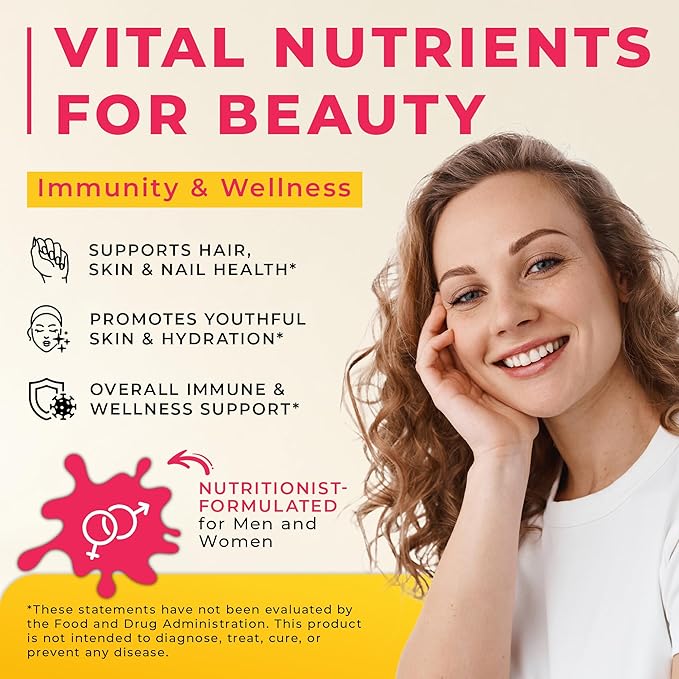 Liquid Biotin and Collagen Peptide Complex with Keratin, Hyaluronic Acid, MCT Oil, Zinc, Vitamins B6, B7, B12, A, C, D3, E - Hair Growth, Skin, and Stronger Nails Supplement for Women and Men