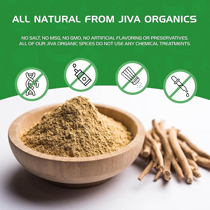 Jiva Organics Ashwagandha Root Powder 1.25 Pound (20oz) - Raw, Pure, Non-GMO, Lab Tested