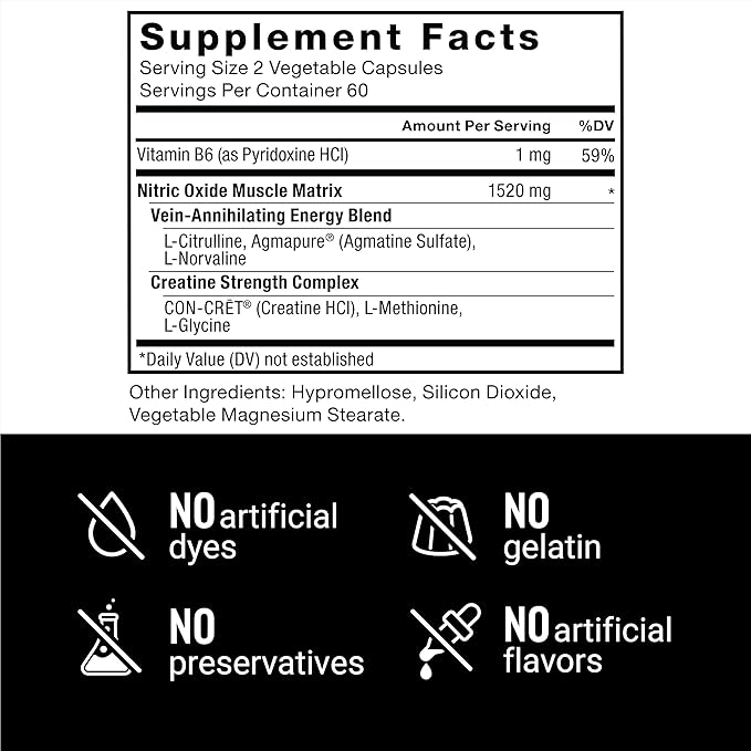 Force Factor Volcano Pre Workout Nitric Oxide Booster Supplement for Men with Creatine and L-Citrulline to Boost and Energy, Help Build Muscle, Better Pump and Workout, 120 Capsules (Pack of 2)