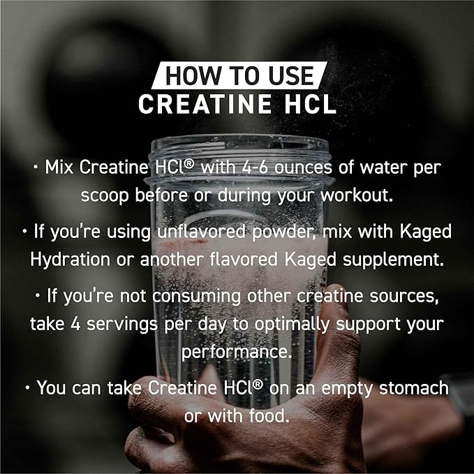 Kaged Creatine HCl Powder, Lemon Lime, Muscle Building and Recovery Supplement, Patented Formula, Highly Soluble Powder, 75 Servings