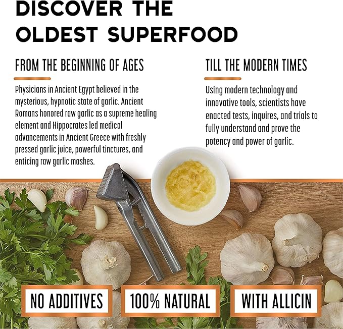 Pure Garlic Extract with Allicin Classic Formula Boost Immune Support Vegan Friendly Natural Supplement, Raw Organic Garlic in Liquid Form, Natural Superfood with Nutrients and Minerals (2 fl oz)