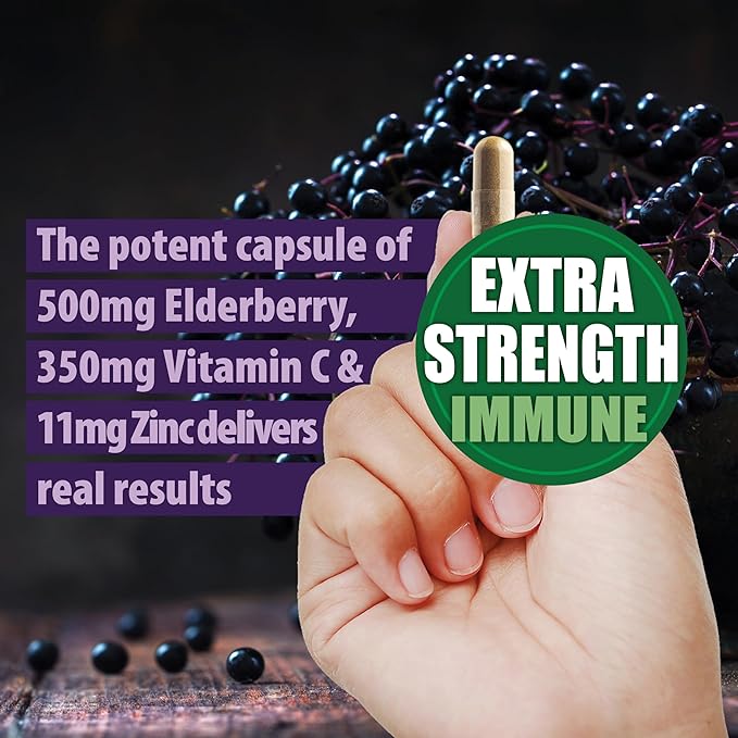 Sambucus Elderberry Immune Support Supplement/Daily Immune Boosters for Adults, Season Change w/Elderberry Vitamin C & Zinc Support Respiratory Health & Increase Antioxidant, 2-Mons