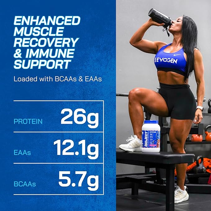 Evogen Isoject - Whey Protein Isolate | Ultra-Pure Whey Protein Powder with Ignitor Enzymes, BCAAs, and EAAs | Enhanced Absorption & Recovery | Strawberry Smoothie | 25 Servings