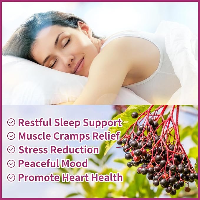 90 CT Magnesium Glycinate Gummies 1000mg - Sugar Free Magnesium Potassium Supplement with Vitamin D, B6, CoQ10 for Calm Mood & Sleep Support - 90 Elderberry Gummies