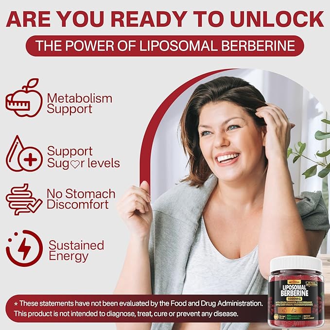 Liposomal Berberine Complex Gummies - with Chromium, Ceylon Cinnamon, Bergamot, Support Overall Wellbeing