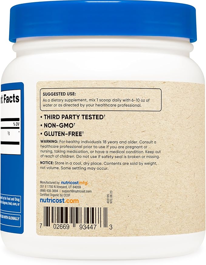 Nutricost Organic Maca Root Powder (1 LB)