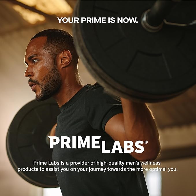 Prime Labs Prime Test Testosterone Booster + L Arginine Nitric Oxide Capsules - 60 Count Each