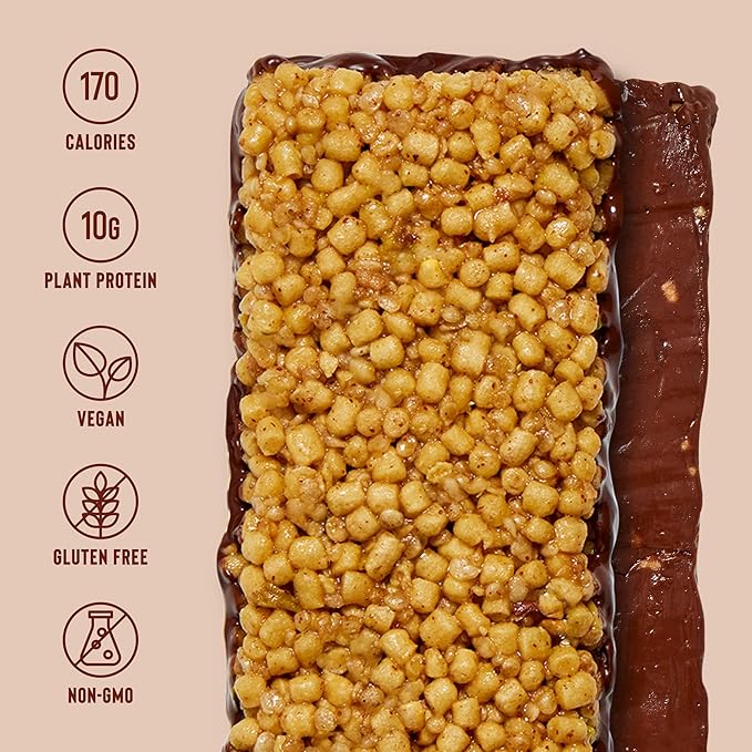 Mezcla Vegan Protein Bars, Gluten Free Snack Made with Pea Protein Crisps, Organic Dark Chocolate & Hazelnuts, Healthy Snacks, Hazelnut Chocolate, Crunchy High Protein Bar, 10g of Protein, 12 Pack