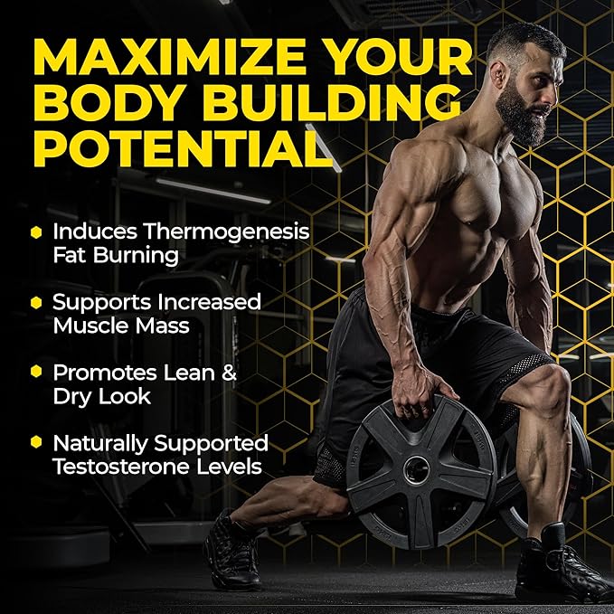 Avry Labs Extreme Anabolic Supplement – Pre-Workout Dietary Supplement, Lean Muscle Builder & Fat Burner – Supports Protein Synthesis, Testosterone Levels & Muscle Growth – Vegan, 60 Capsules