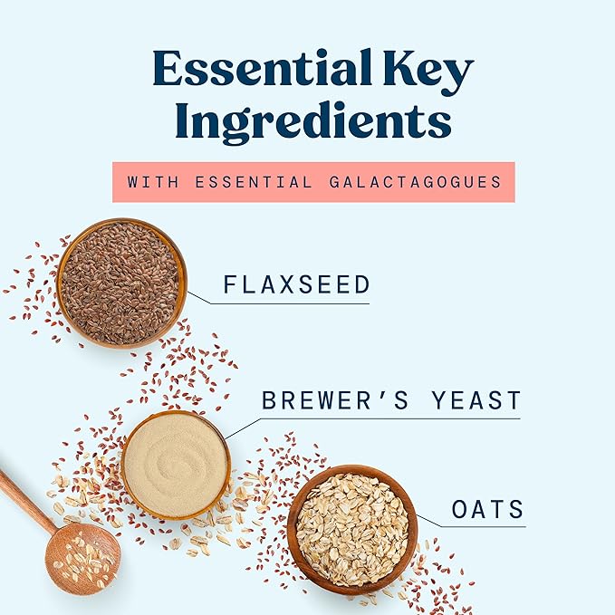 Lactation Cookies Breastfeeding Supplement - Chocolate Chip - Support Mothers Breast Milk Supply Increase - with Brewers Yeast Powder, Oat Flour, and Flax for Lactation - Fenugreek Free - 10oz